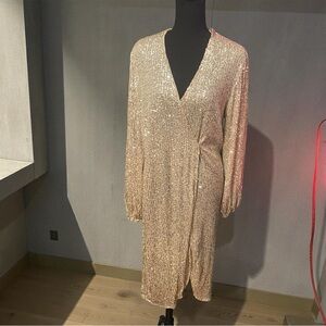 Sequin Wrap Dress